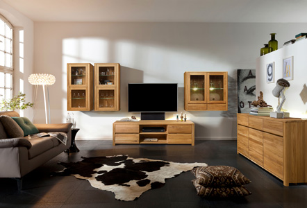 Мебель для гостиной и столовой комнаты из дуба «Лозанна»
